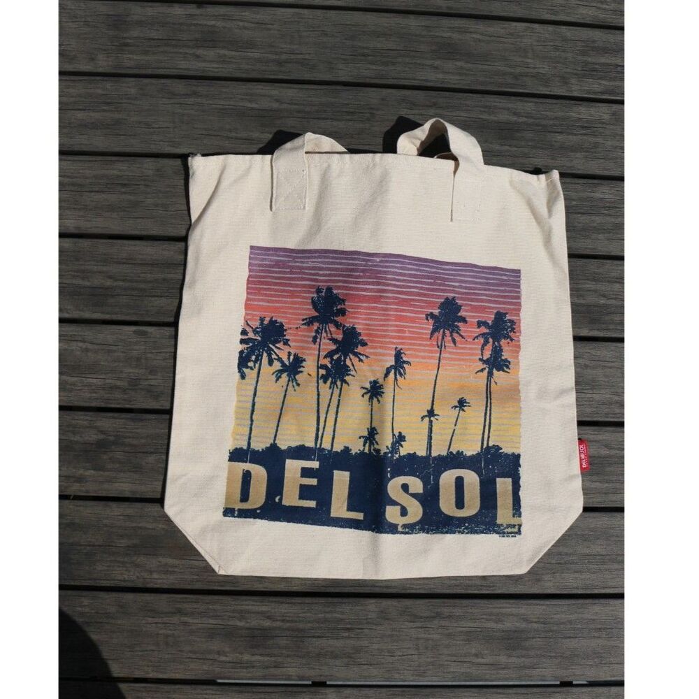 Del Sol Color Changing Canvas Tote Bag 16 x 17 Tropical 100% Cotton